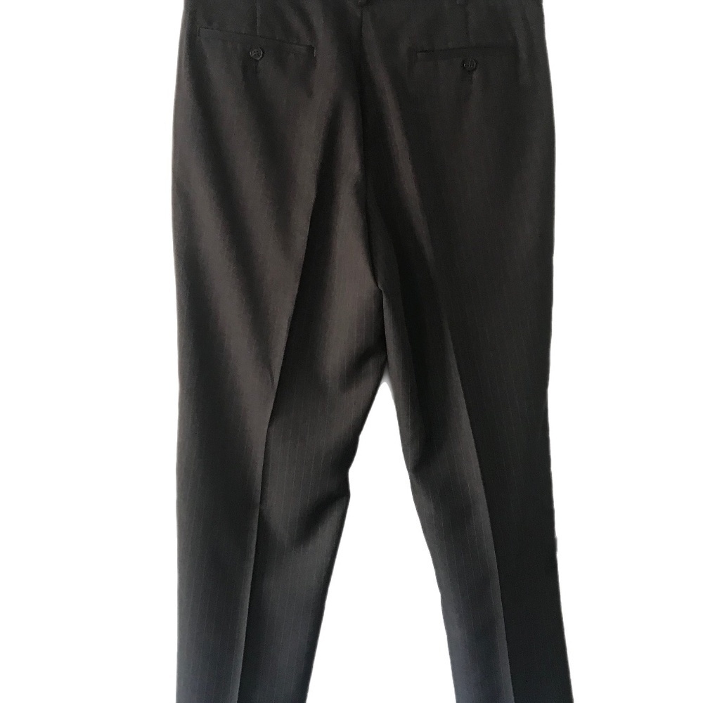 Perry Ellis America Mens Charcoal Pin Stripped Slacks 34/32